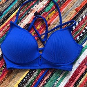 blue bathing suit top